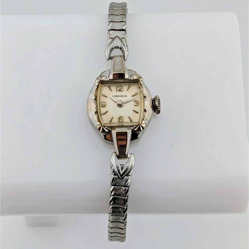 1963 Caravelle by Bulova M3 Ladies Vintage Manual Wind Watch Expansion Band Runs